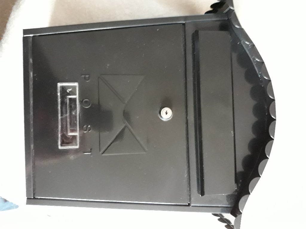 Mountable black lockable letterbox
