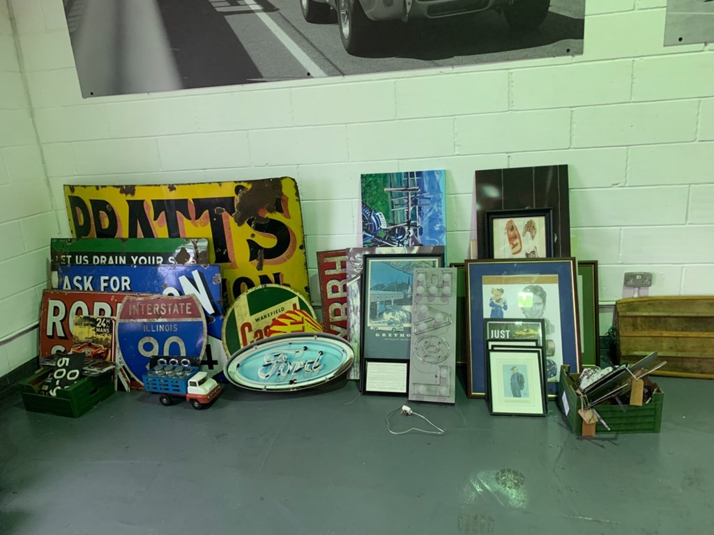 ENAMEL SIGNS AND MEMORABILIA And OTHER AUTOMOTIVE ITEMS